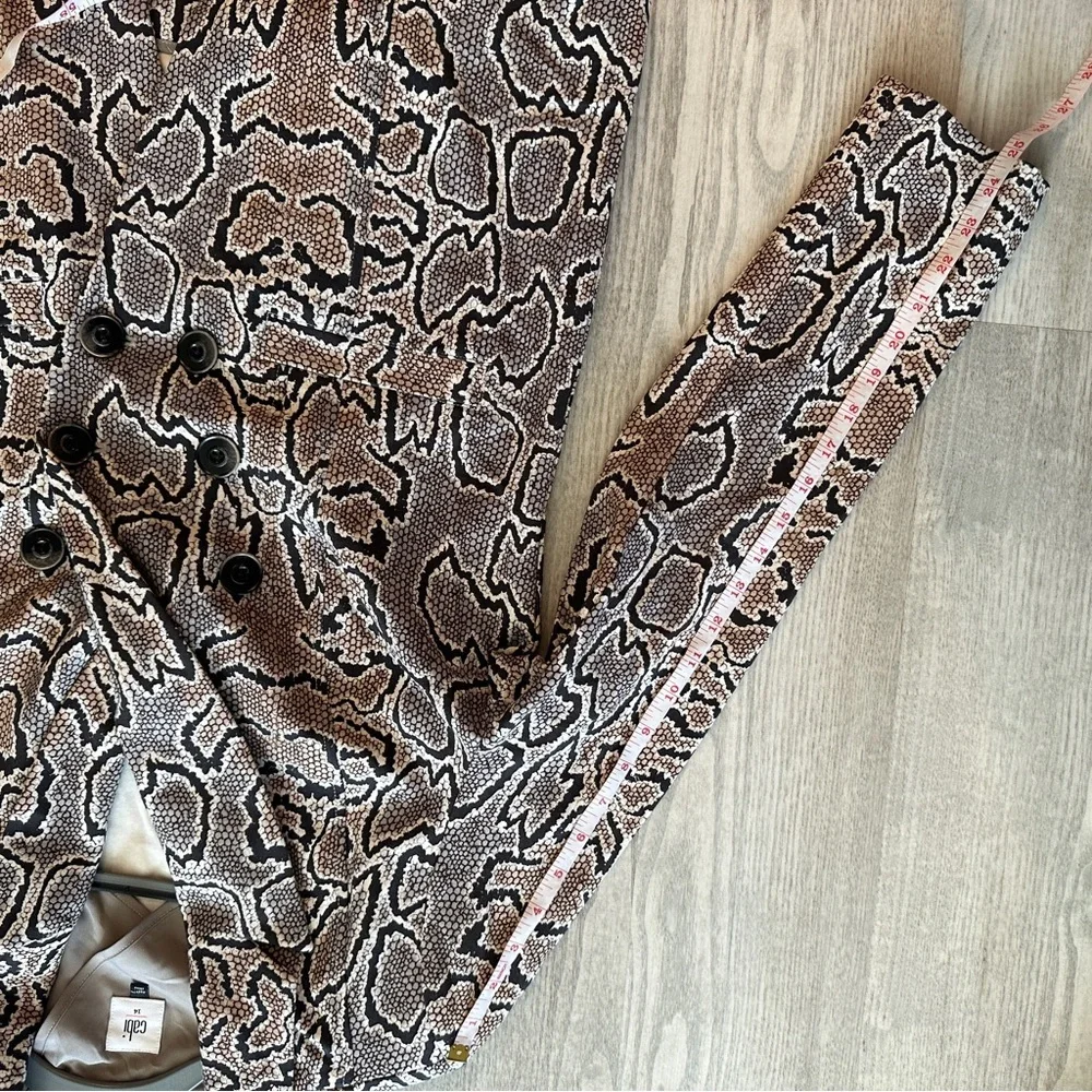 CAbi Tan Snake Pattern Double Breasted Stretch Blazer 14 - Picture 14 of 14